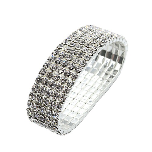 Korean style hand jewelry wholesale, full diamond single row elastic bracelet, sparkling intellectual star same style combination bracelet