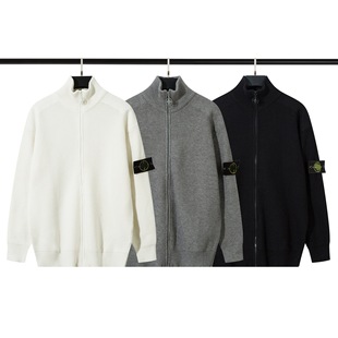 (Cross-border trading), badge with zipper, knitted sweater, warm long-sleeve for men and women, European style, with a zipper