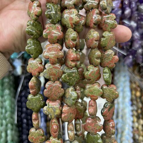 Plum Blossom Loose Beads, Tiger Eye Green Turquoise, Green Dongling DIY Jewelry: Wholesale Beaded Snowflake Jade & Gemstone Accessories for Bracelets and Necklaces