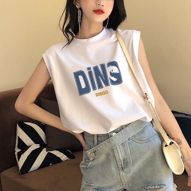 American-Style Outerwear Vest Top, Hong Kong Style Retro Loose Mid-Length Slimming Sleeveless Shirt, Versatile and Trendy for Girls American-Style Outerwear Vest Top, Hong Kong Style Retro Loose Mid-Length Slimming Sleeveless Shirt, Versatile and Trendy for Girls