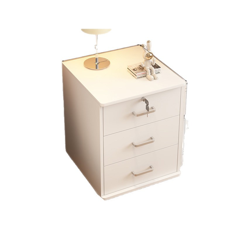 Gabinete de cabecera de la cama dormitorio con cerradura gabinete doméstico pequeño 2026 nuevo estante de almacenamiento integrado gabinete junto a la cama