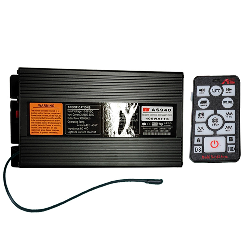 Car Wireless Alarm 400W Car Horn Loudspeaker AS940E Main Unit Tweeter Speaker Set
