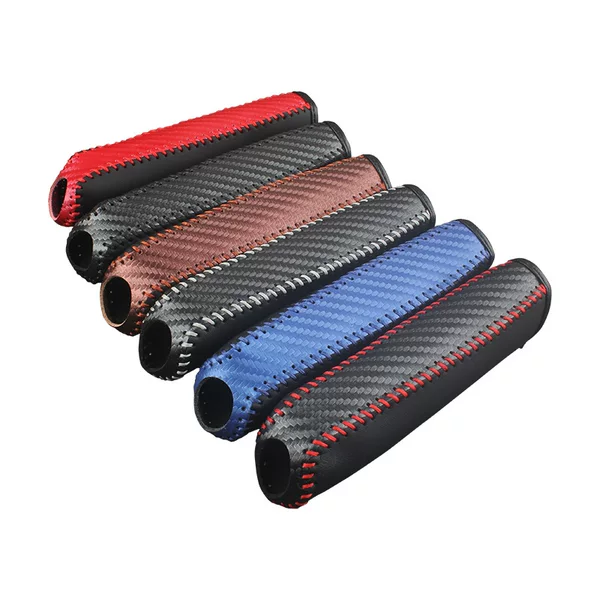 Cross-Border Universal Car Handbrake Cover, Leather Hand-Stitched Brake Lever Decorative Protective Cover, Made of Microfiber Leather