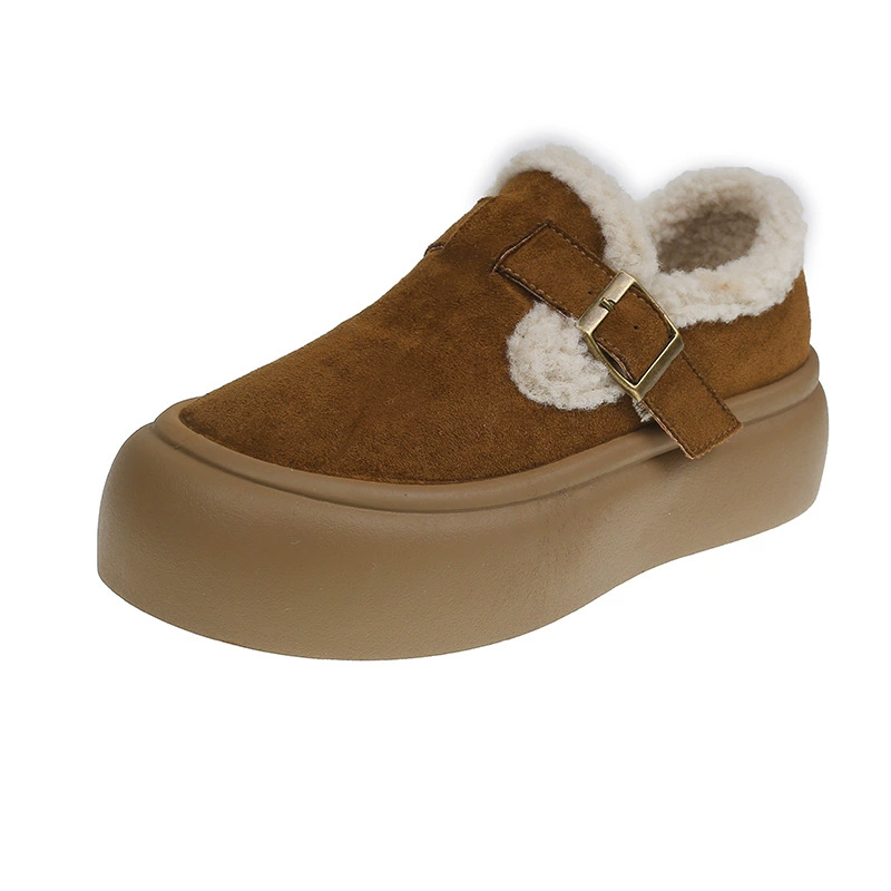 Женские туфли Birkenstock с толстой подошвой, новая зимняя коллекция 2025 года, с бархатом и утеплением, полная защита от снега, сапоги с одной шапкой (лажные перевод)