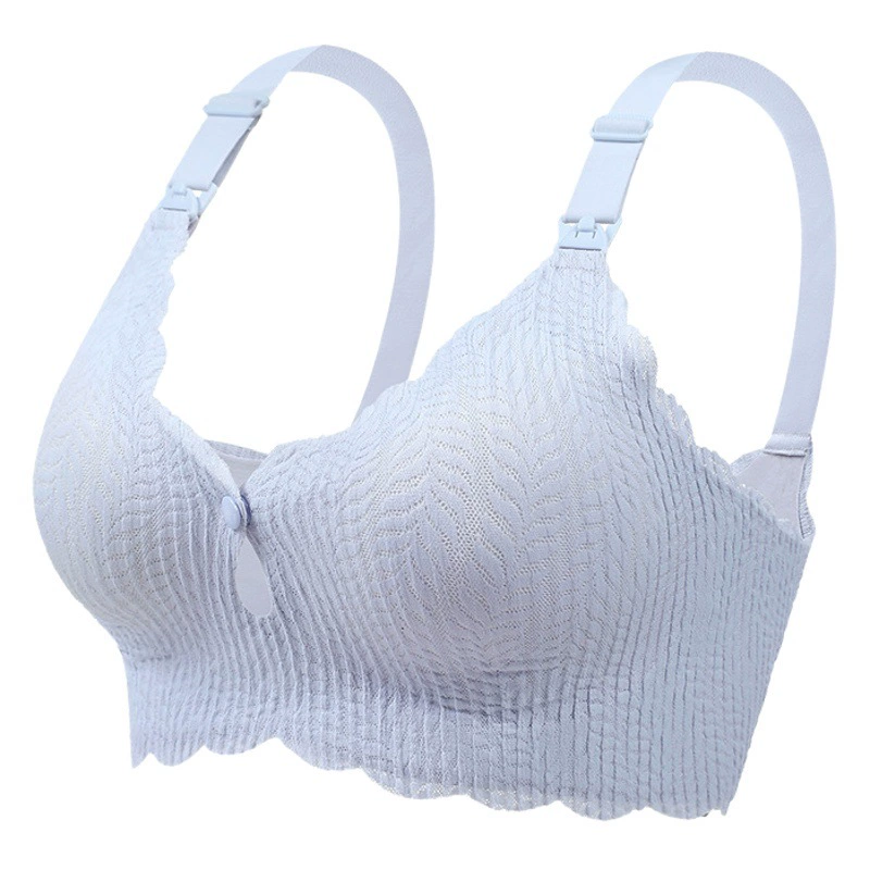 Puff Двойная открывающаяся Пряжка Нижнее белье для грудного вскармливания Без стального кольца Беременность Удобный анти-провисание Послеродовое Кормление Беременные женщины Бюстгальтер больших размеров
