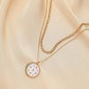 Metal retro coins, pendant, necklace, suitable for import, European style, simple and elegant design, light luxury style