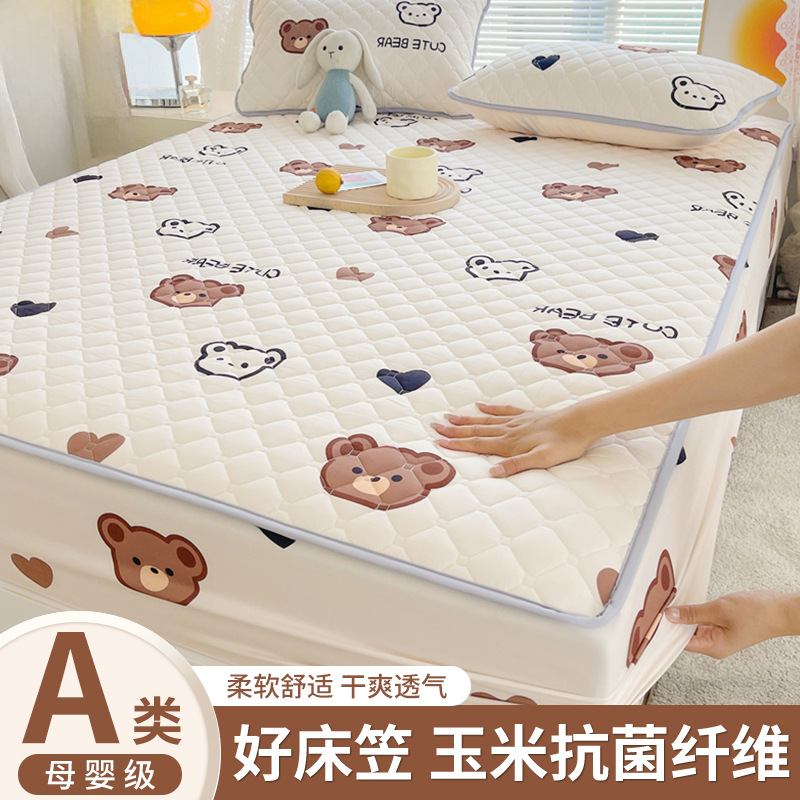 Cubierta de cama acolchada de clase A Cubierta de cama engrosada de una sola pieza Cubierta de colchón de cama de nuevo estilo 2025