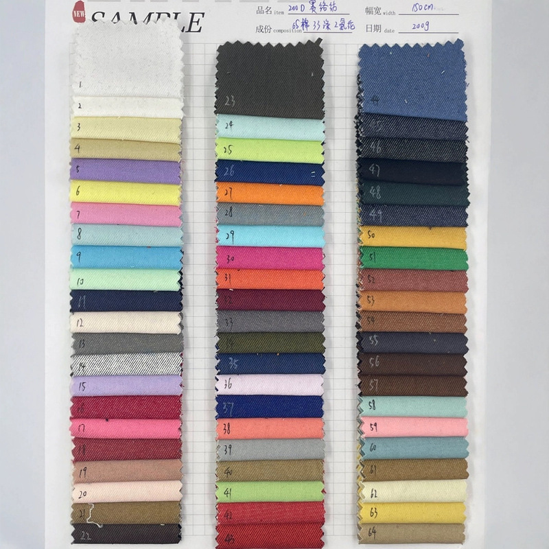 Ready Supply of Siro-Spun Denim 200g Stretch Colorful Denim Spring & Fall Clothing Pants Fabric 806