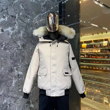 冬季跨境01款大鹅羽绒服短款加厚飞行员夹克普京同款情侣外套批发