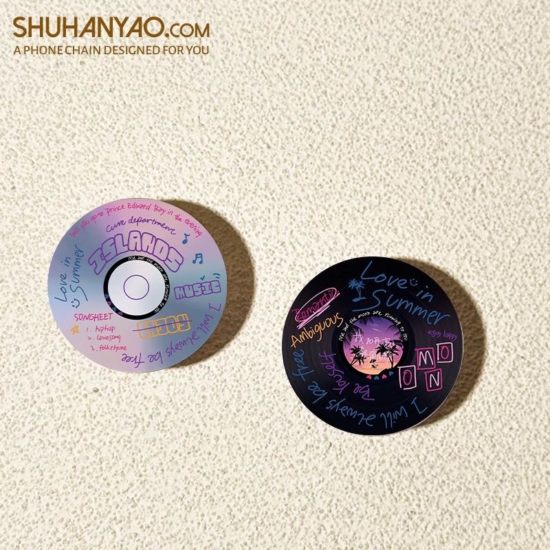 Ins disco de música redondo creativo para el soporte de airbag de teléfono móvil pegado 360 rotación retráctil perezoso perseguir el drama de escritorio