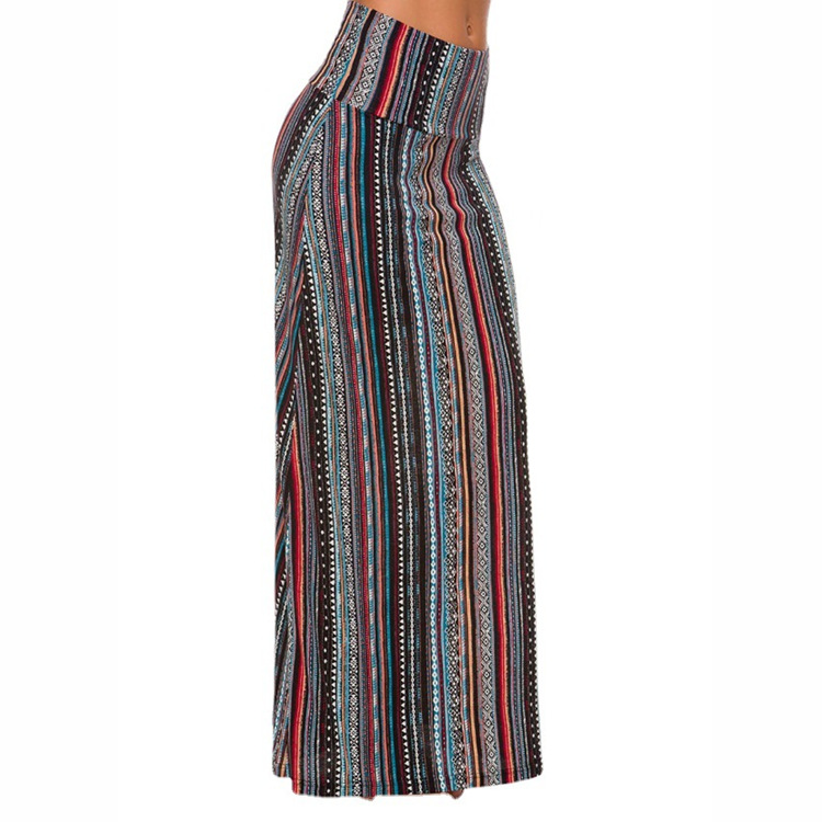 Jupe longue bohème évasée taille haute à imprimé léopard pour femme, collection été 2022_voghion.com