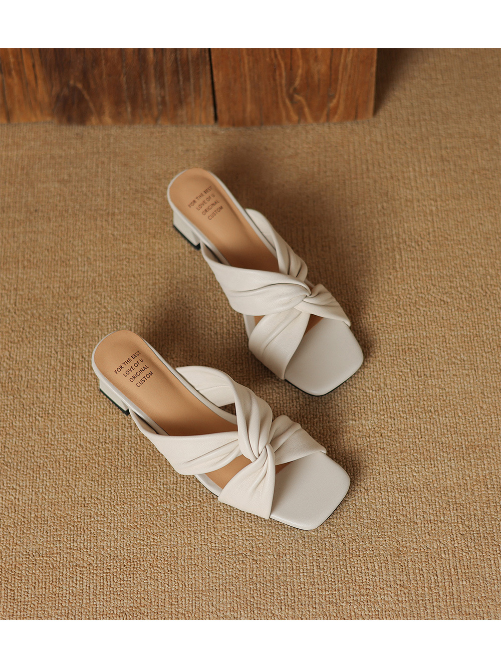 Sandal cao gót nữ quai ngang gót 5 cm phong cách cổ điển — đen chi tiết 14