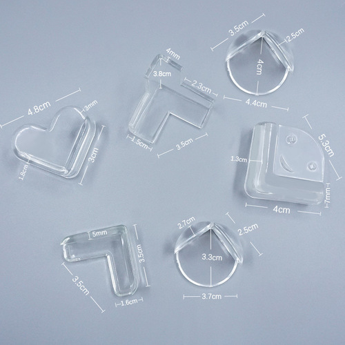 Children's transparent anti-collision corner transparent silicone corner PVC transparent corner smiling spherical L-shaped right-angle transparent anti-collision corner