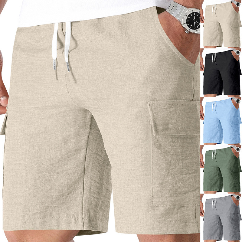 Kişi üçün boş şort, çoxcibli, bağcıqlı, yay üçün