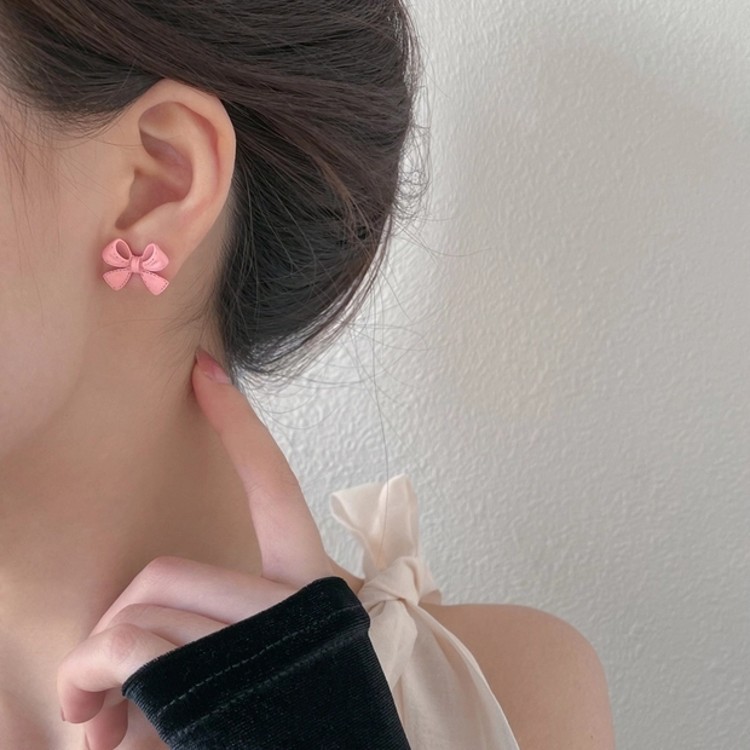 Simple Style Style Simple Candy Color Small Bow Earrings
