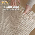 手工编织家用地毯客厅茶几毯别墅民宿奶油风无胶羊毛地毯定制工厂