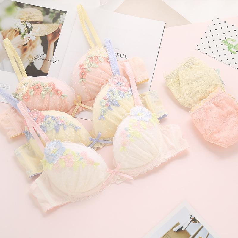 Japanese sweet fresh lace girl bra suit thin women's underwear bra