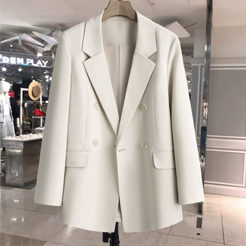 Спот пиджак женский 2024 весна и осень новый корейский свободный повседневный двубортный костюм женский топ