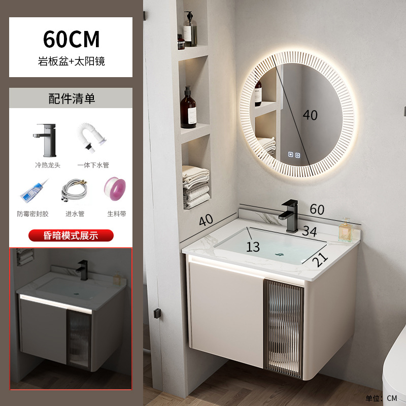 Espacio de aluminio cuarto de baño combinación Hotel Roca Placa de lavado integrado mesa de lavado baño lavabo cuenca transfronteriza