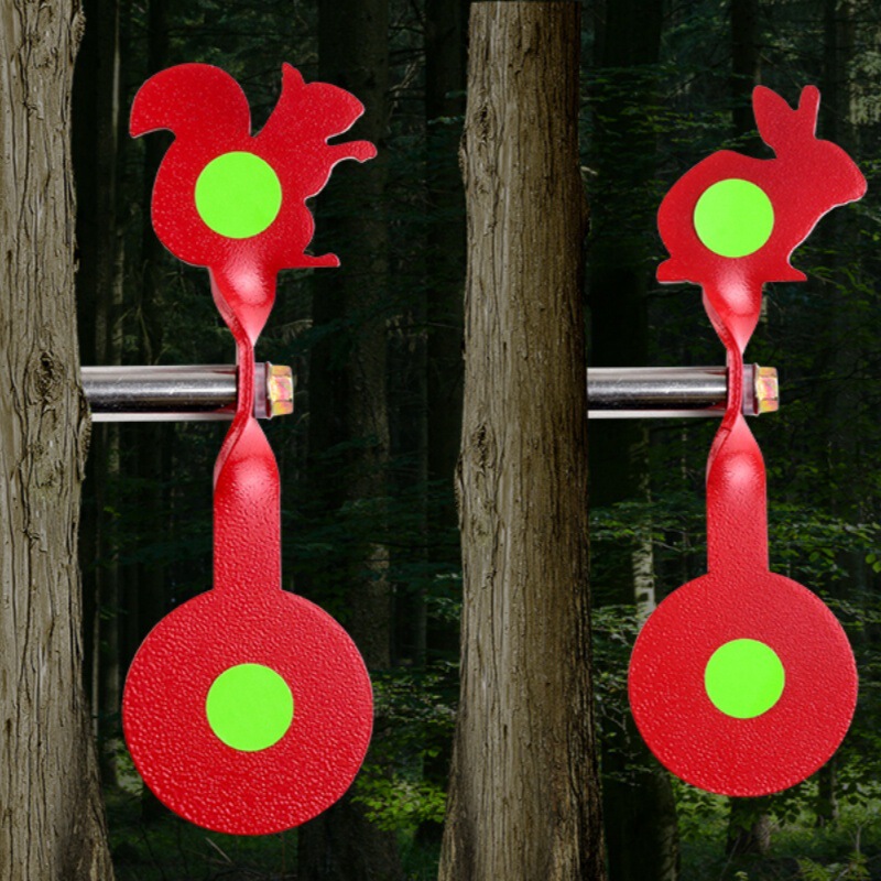 Tree-Mounted Red Rabbit Squirrel Steel Target Shooting Practice Target 360-Degree Rotating Tree Target Outdoor Parent-Child Activity Tree-Mounted Red Rabbit Squirrel Steel Target Shooting Practice Target 360-Degree Rotating Tree Target Outdoor Parent-Child Activity