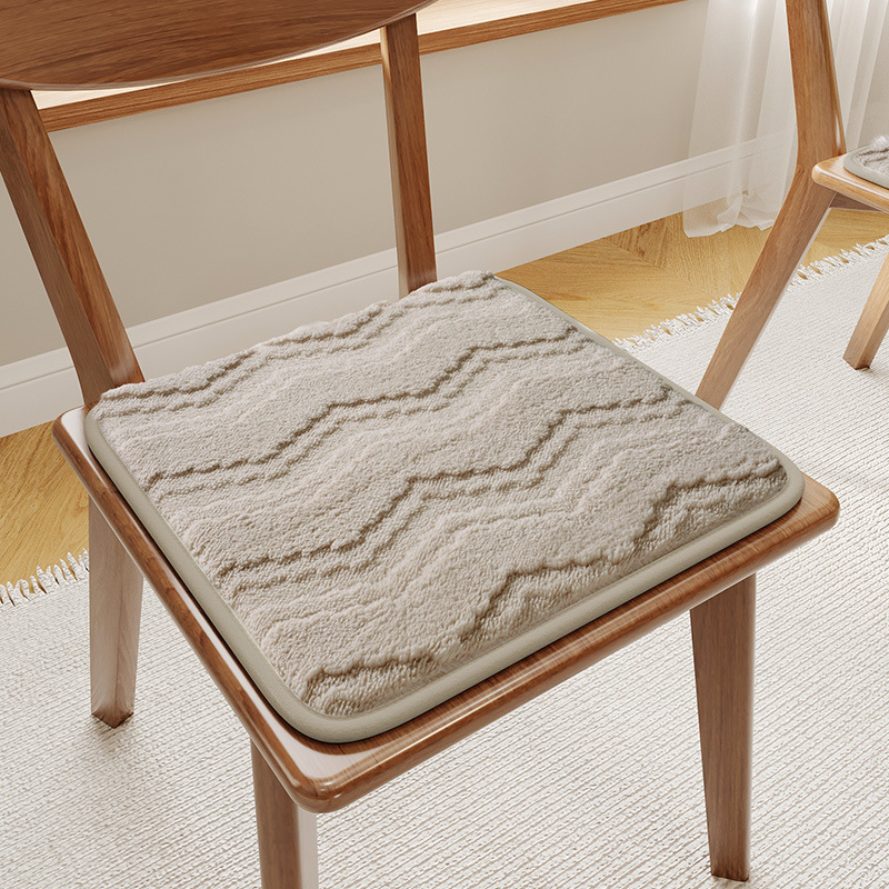 Cojín de silla de lana corta, cojín de mesa de comedor, cojín de asiento de mesa de comedor, cojín de trasero general, cojín de taburetes cuadrado, cojín antideslizante