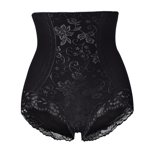 Slim clothing welcomes the new style of side bone anti-rolling, body shaping, butt lift, lace foot flower, sexy breathable mesh body slimming tummy pants
