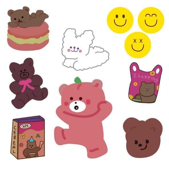 투명한 곰 웃는 얼굴 10