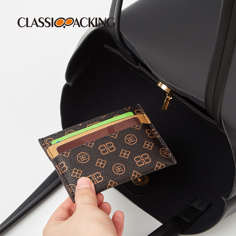 Clásico viajero presbicia certificado bolsa de almacenamiento multi-Tarjeta tarjeta titular de la tarjeta cubierta protectora lychee patrón bolsa de tarjeta de PVC