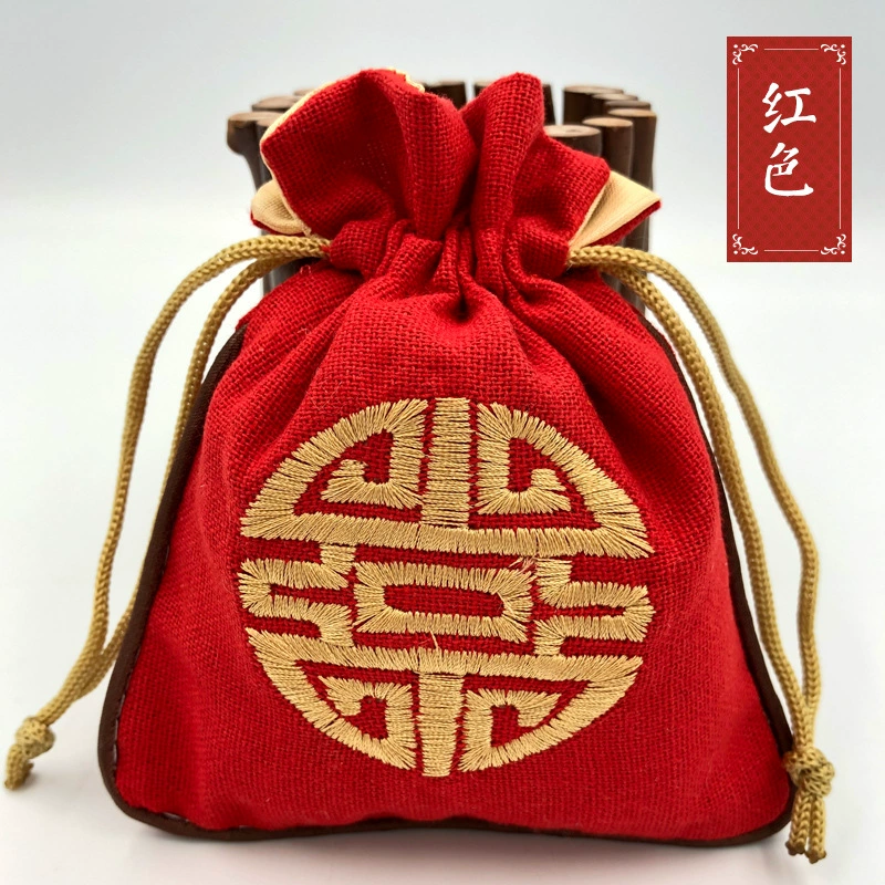 Китайский стиль Ювелирная сумка Пустая сумка Красочная Льняная сумка Сопровождающий подарок Саше Китайский стиль DIY Pack Сухой цветок Саше специй