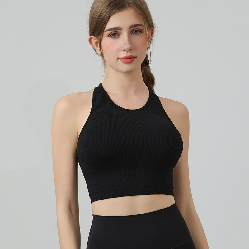 Comercio exterior ropa interior deportiva de alta resistencia chaleco en forma de I fijo taza cojín de pecho acondicionamiento físico secado rápido transpirable sudor a prueba de choques belleza image 6