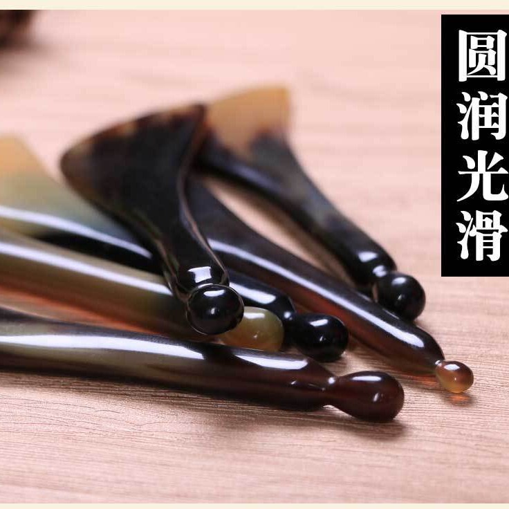 天然の牛の角の筋の棒の美容の棒の顔の通用の目の部の牛の角のマッサージの棒の経絡の穴あけの筆の目はかすみます|undefined