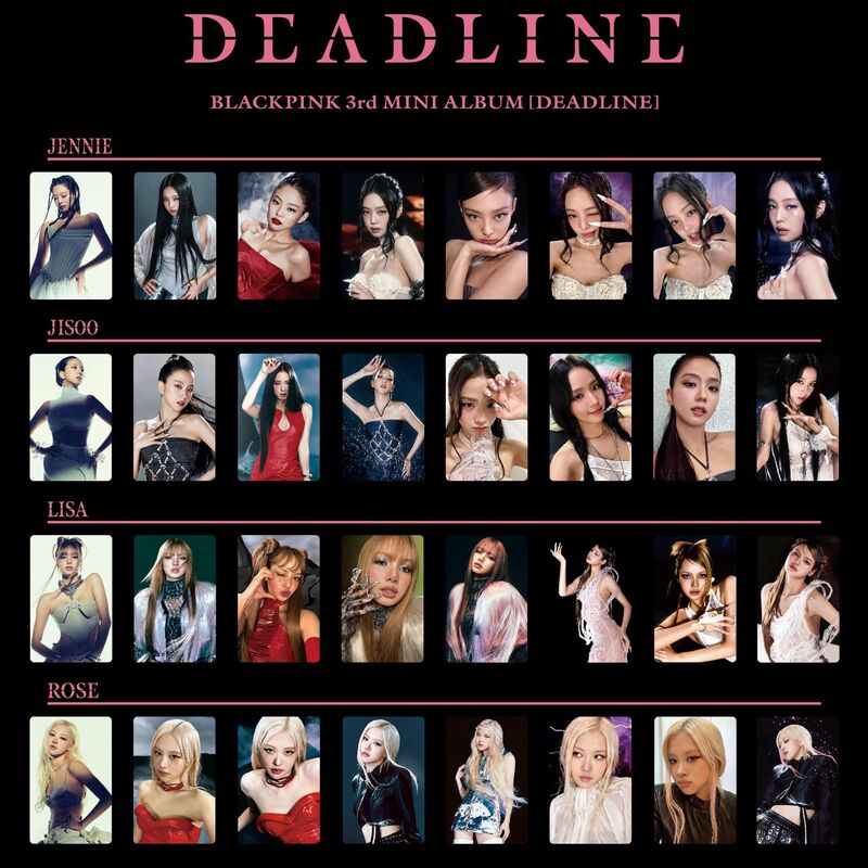 Blackp Pink and Black Jennie Photo Card Kpop Kim Jennie Lisa Personal Comeback Album Merchandise Card