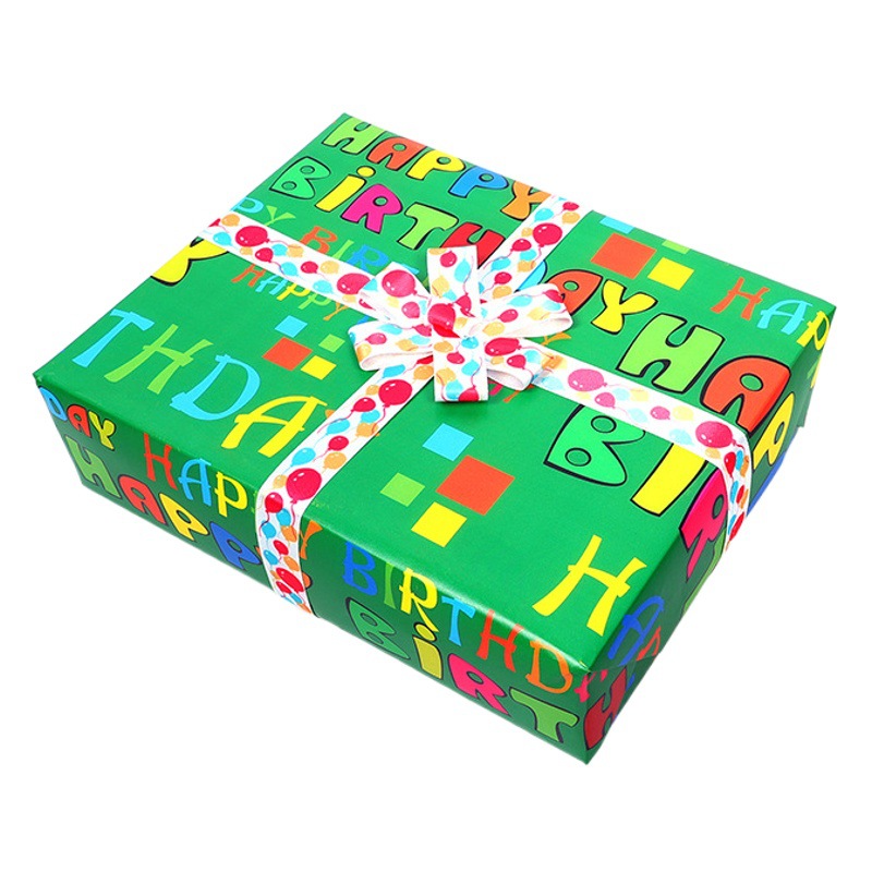 Amazon nuevo papel de regalo de cumpleaños fiesta de cumpleaños papel de regalo embalaje de regalo papel Kraft blanco en stock al por mayor