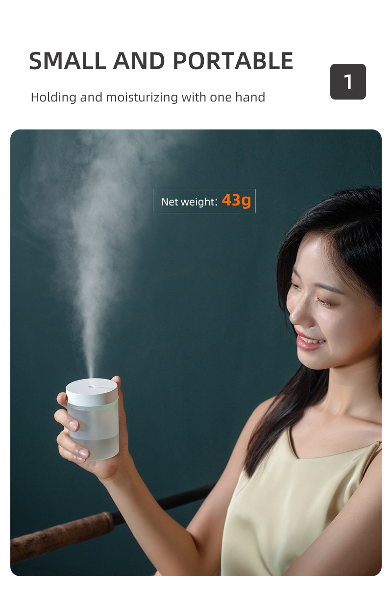 加湿器  Air Humidifier USB大雾量车载办公迷你静音炫彩杯加湿器详情3