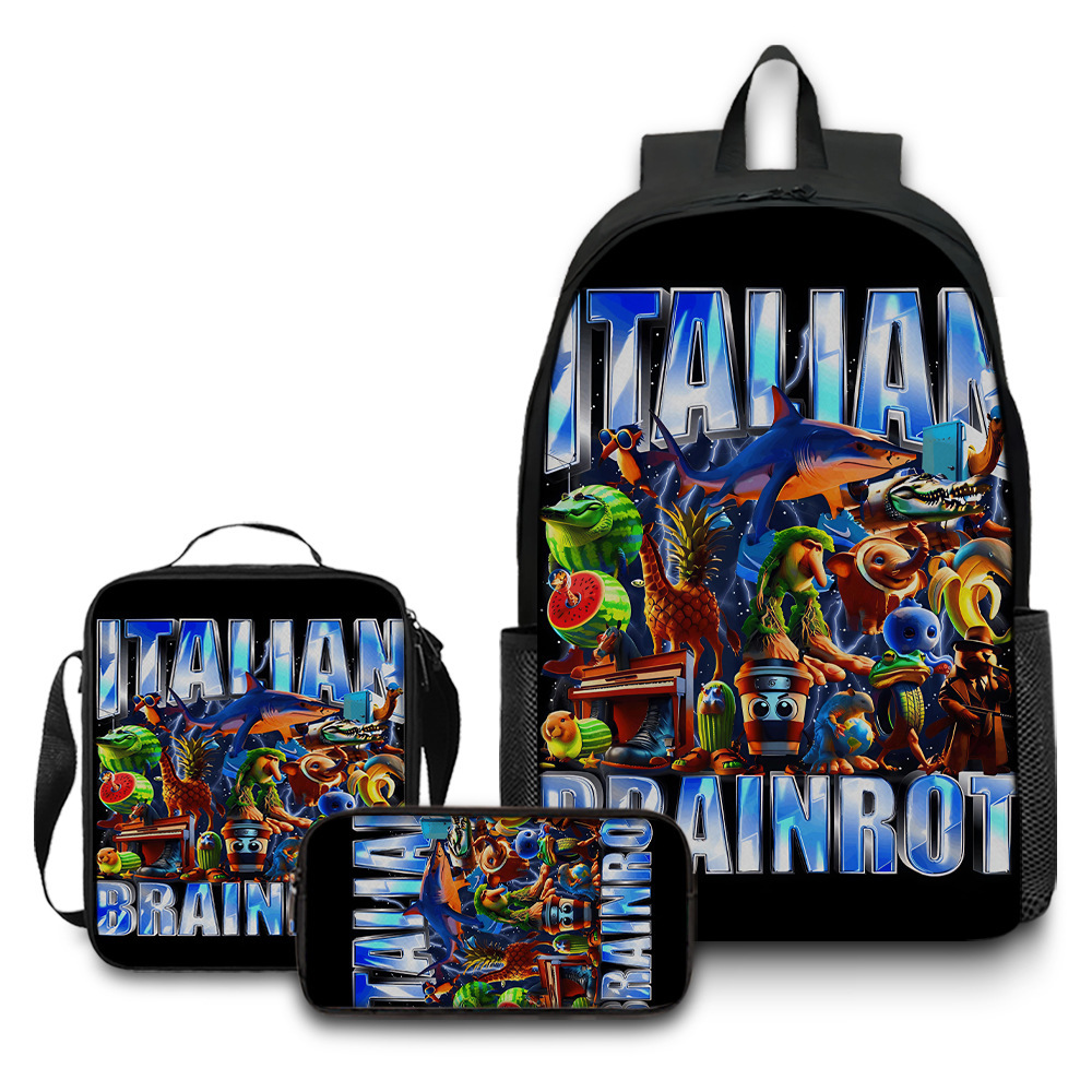Nuevo producto transfronterizo Italian Brainrot Mochila con estampado digital