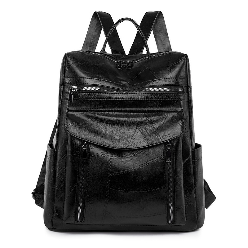 Comercio exterior nueva mochila de cuero suave para mujer casual moda todo fósforo color sólido mochila de viaje de gran capacidad