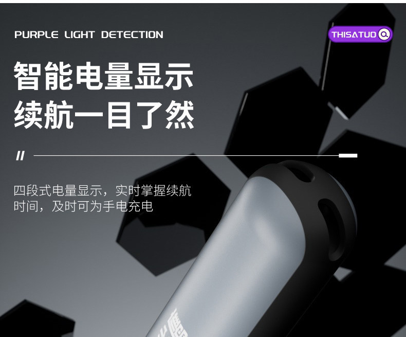 Ultraviolet Flashlight for Identification Using 65Nm Light to Detect Jade, Emerald, Tobacco, Alcohol, and Counterfeit Money, Wood-Style Uv Flashlight