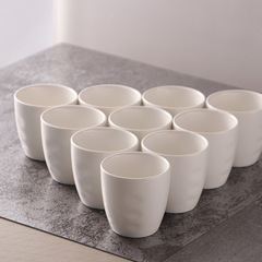2F10個裝陶瓷加厚耐高溫茶杯純白色杯子早茶樓杯餐廳飯店小酒杯酒