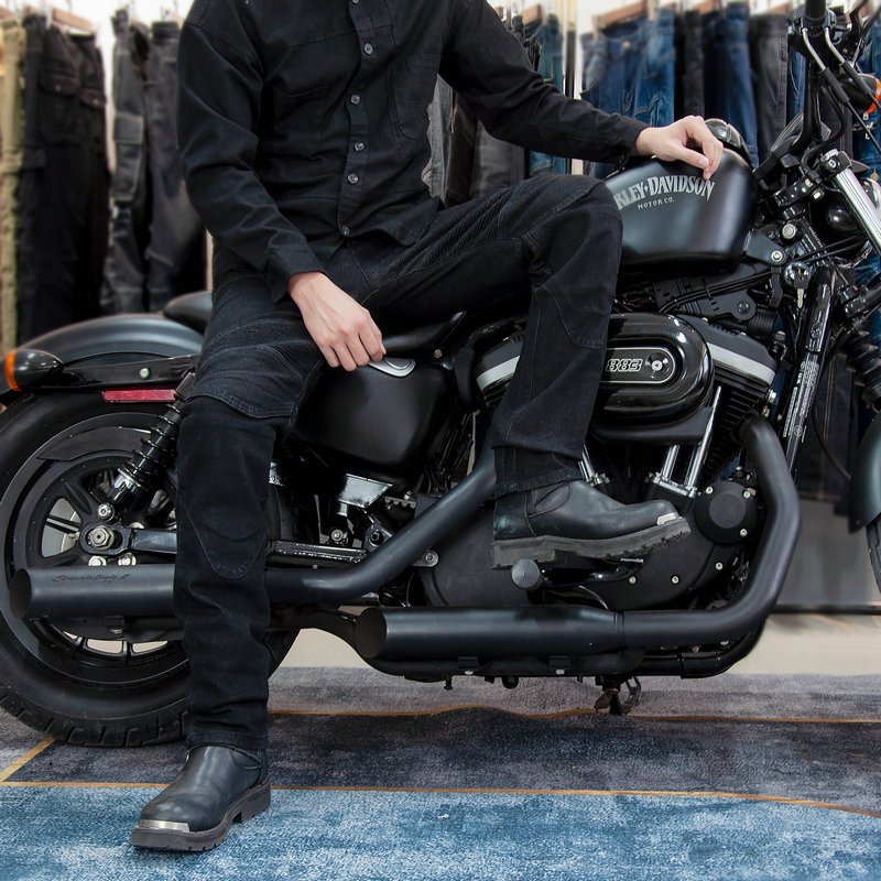VOLERO motocicleta jeans hombres retro casual negro motocicleta anti-caída pantalones fuera de la carretera de cercanías casual ciclismo Pantalones