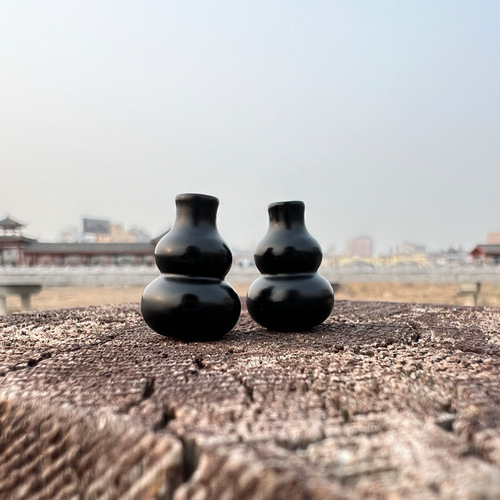 Hotan jade black jade gourd hanging ornaments jade pendant old material Fulu versatile necklace men and women jade simple fashion jade jewelry
