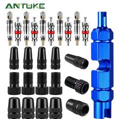 Valve Core Tool Set of 26 Pieces, US/UK Valve Core Adapter, Valve Caps, Bicycle Pump Accessories
