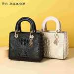 新款鳄鱼骨纹戴妃包经典女士手提单肩斜跨包时尚女包工厂一件代发