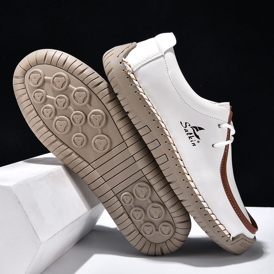Giày lười unisex cỡ lớn 48, mũi tròn, mặt vải lanh, đế bằng gót thấp, dây buộc phía trước — 2801 Vàng kim, 2801 Xanh lá cây táo, 2801 Xanh đậm, 2801 màu xanh chi tiết 25
