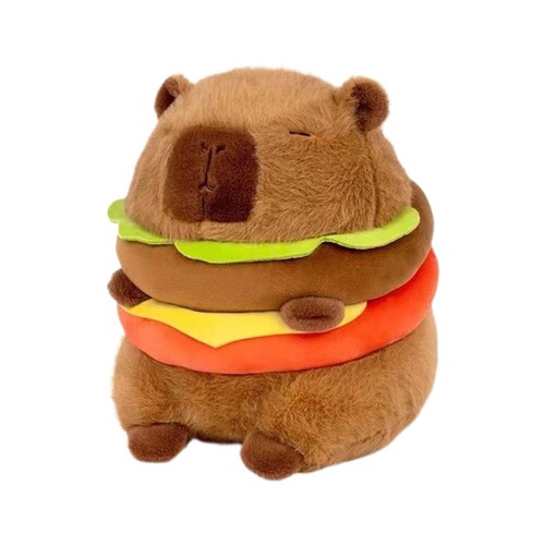 Hamburg Kapika Pibala doll doll guinea pig plush toy cute burger capybara birthday gift