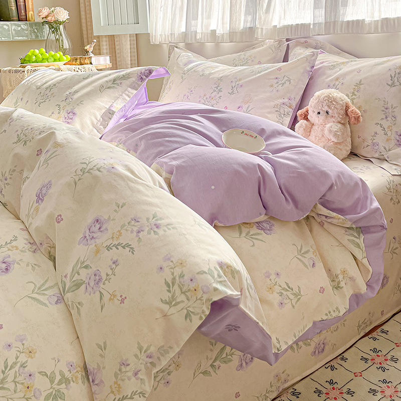 Pure cotton quilt cover single piece 100 cotton bed sheet spring and summer thin quilt cover single 150x 200x 230 quilt cover sheet