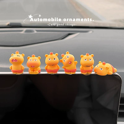 Cute Capybara Car Decoration, Lying down Doll for Car Dashboard Screen, Interior Car Decoration, Electric Vehicle Accessory (Car ornaments) - little-capybara-lulu-6-pieces-comes-with-stickers