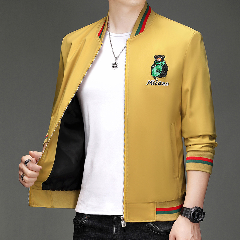 Embroidered Jacket Men 2025 New Trendy Brand Heavy Fashion Jacket Men's European Korean Style Top Men's Light Luxury