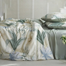 灰小鲸天丝床上四件套夏季床单被套丝滑裸睡床笠被罩床品