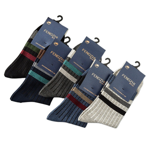 Autumn and winter cotton socks, men's warm casual mid-calf men's socks, sweat-absorbent thickened high-waist cotton socks manufacturer wholesale