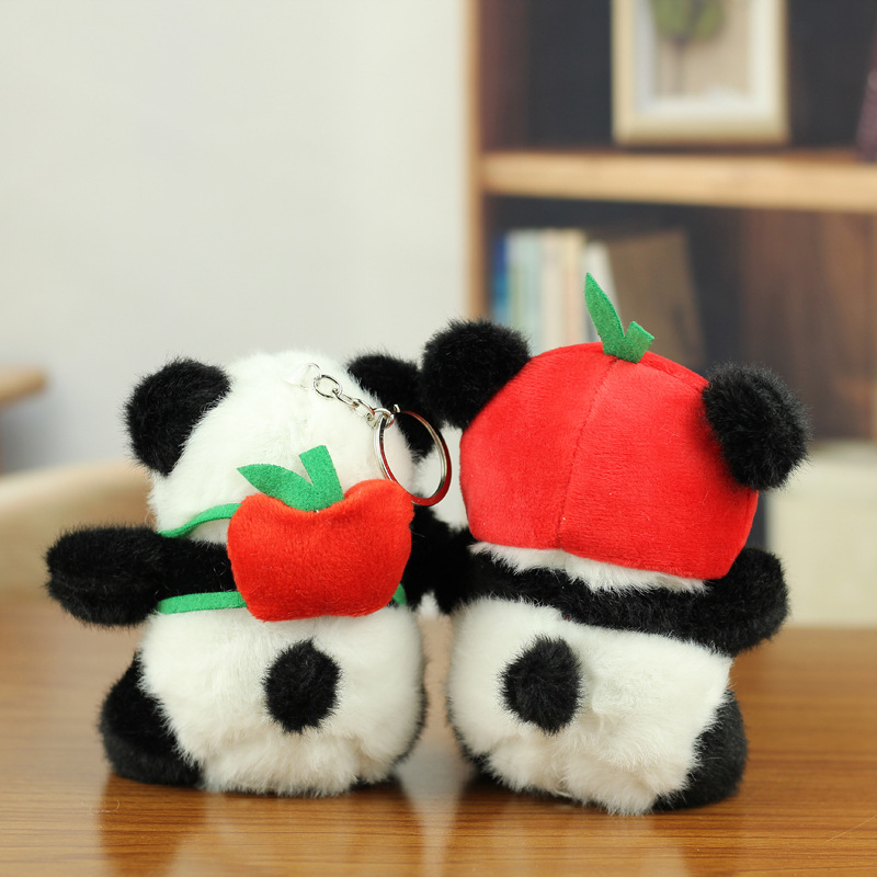 Red en línea lindos lindos colgantes de panda juguetes de peluche muñeca bolsas colgantes muñecas llaveros muñecas panda gigante
